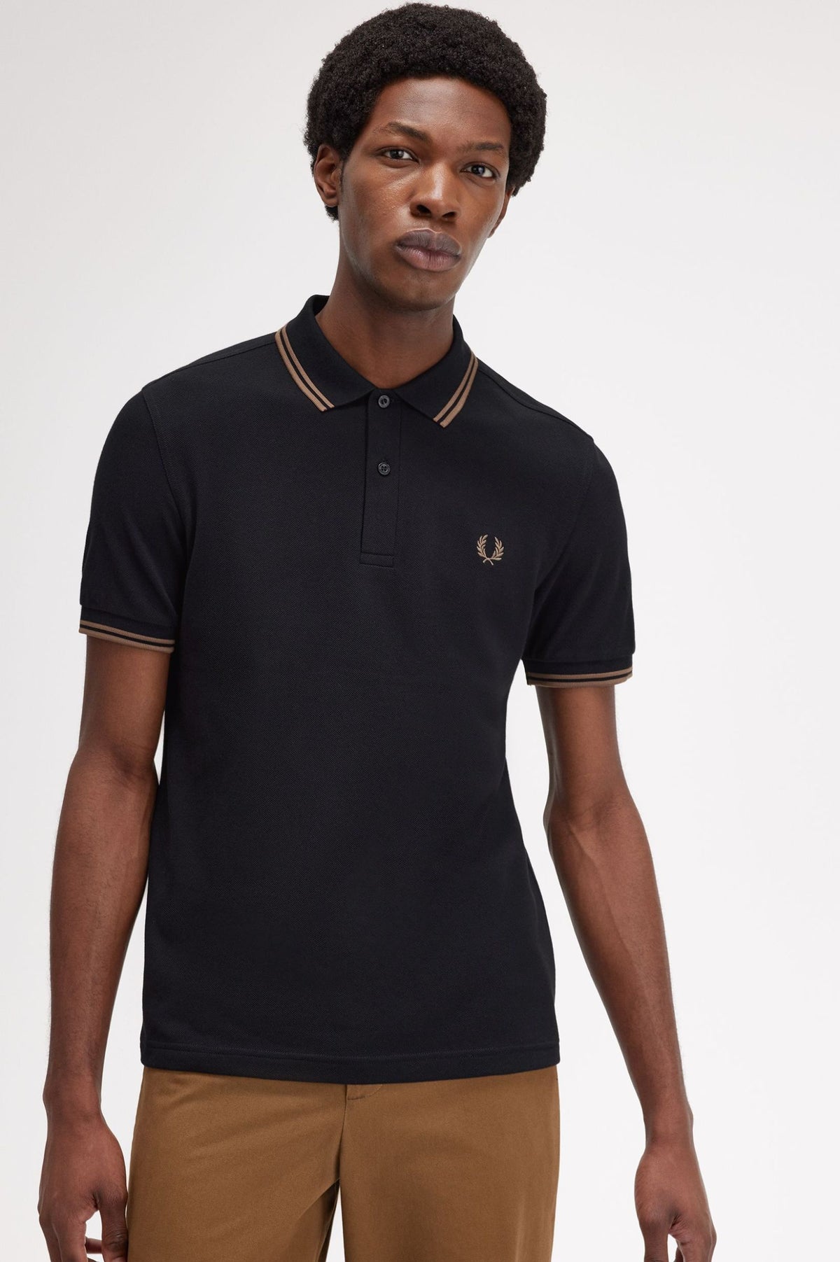 Fred Perry Twin Tipped Polo M3600 - Black/Shaded Stone