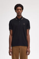 Fred Perry Twin Tipped Polo M3600 - Black/Shaded Stone