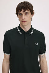 Fred Perry Poloshirt M3600 - Night Green / Snow White