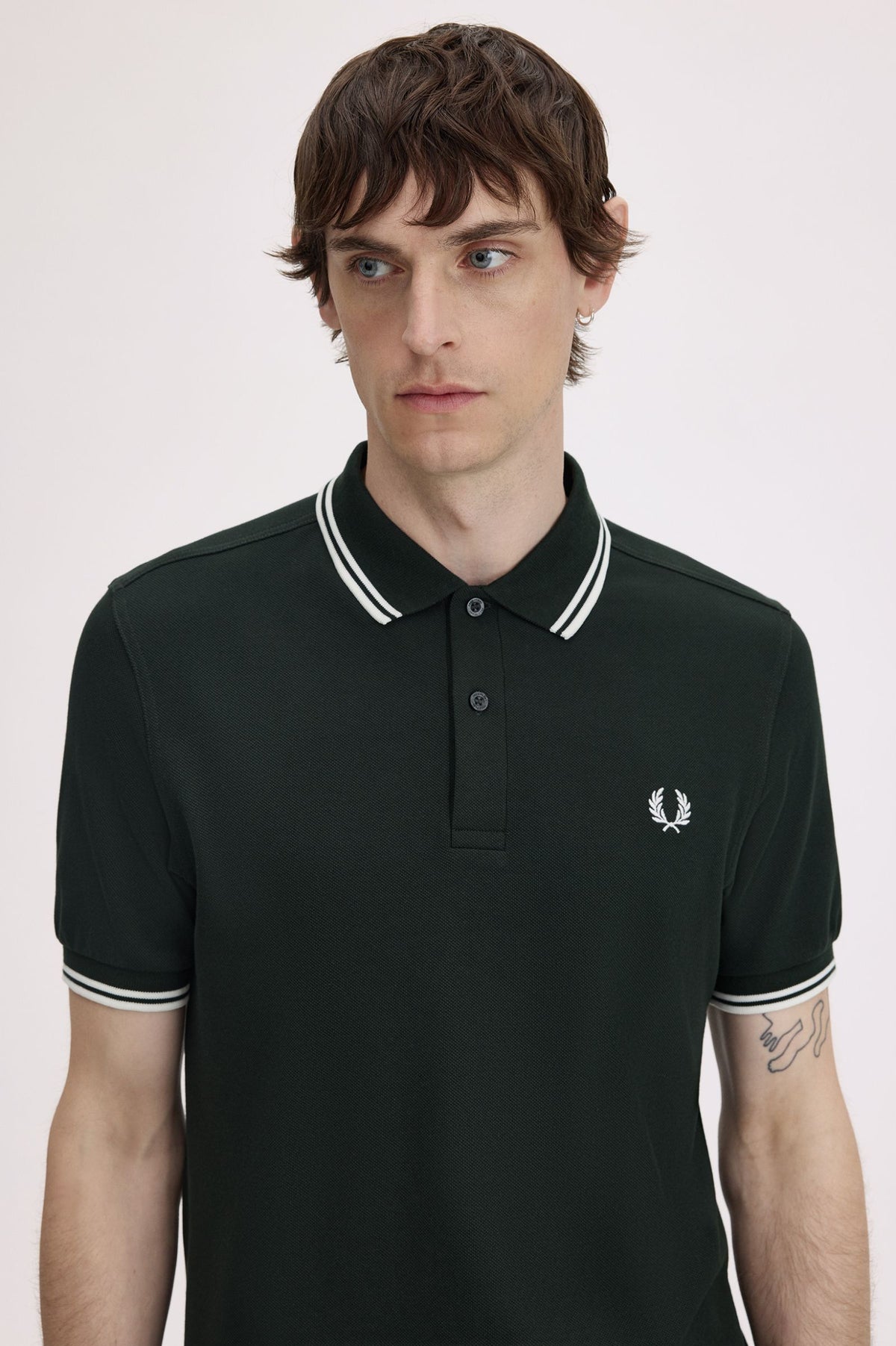 Fred Perry Poloshirt M3600 - Night Green / Snow White