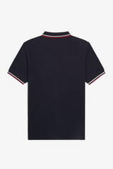 Fred Perry Twin Tipped M3600 Cotton piqué  - Navy / Snow White / Burnt Red