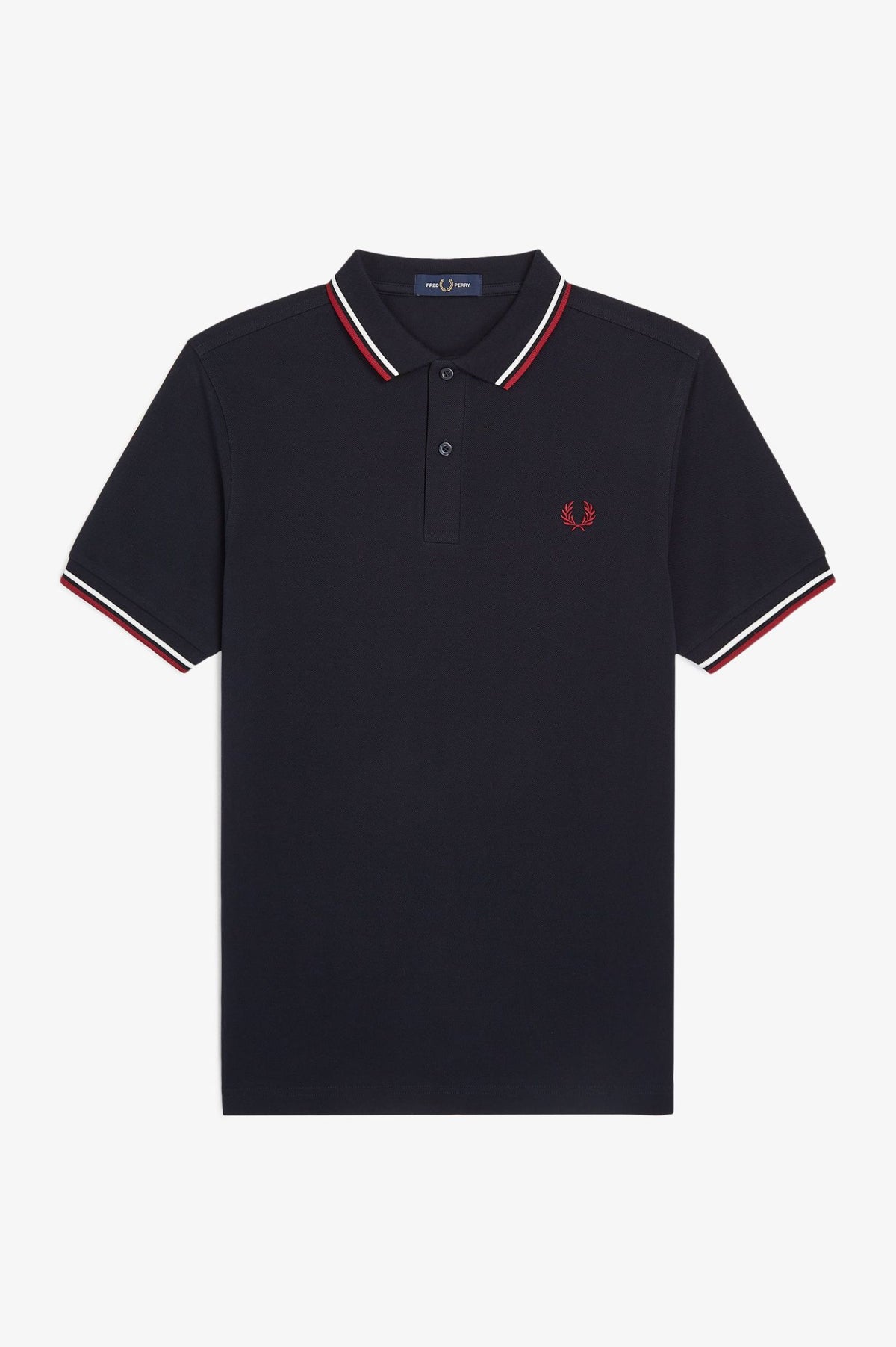 Fred Perry Twin Tipped M3600 Cotton piqué  - Navy / Snow White / Burnt Red