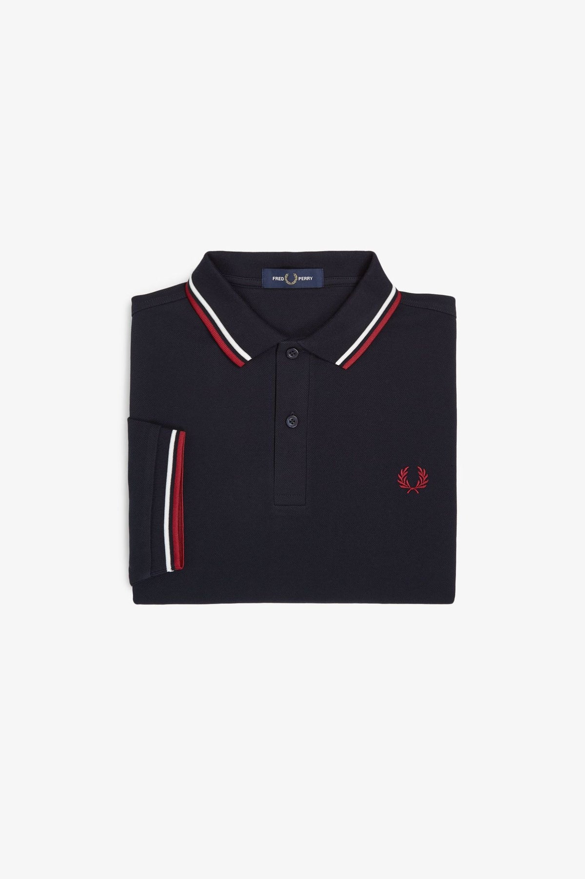 Fred Perry Twin Tipped M3600 Cotton piqué  - Navy / Snow White / Burnt Red