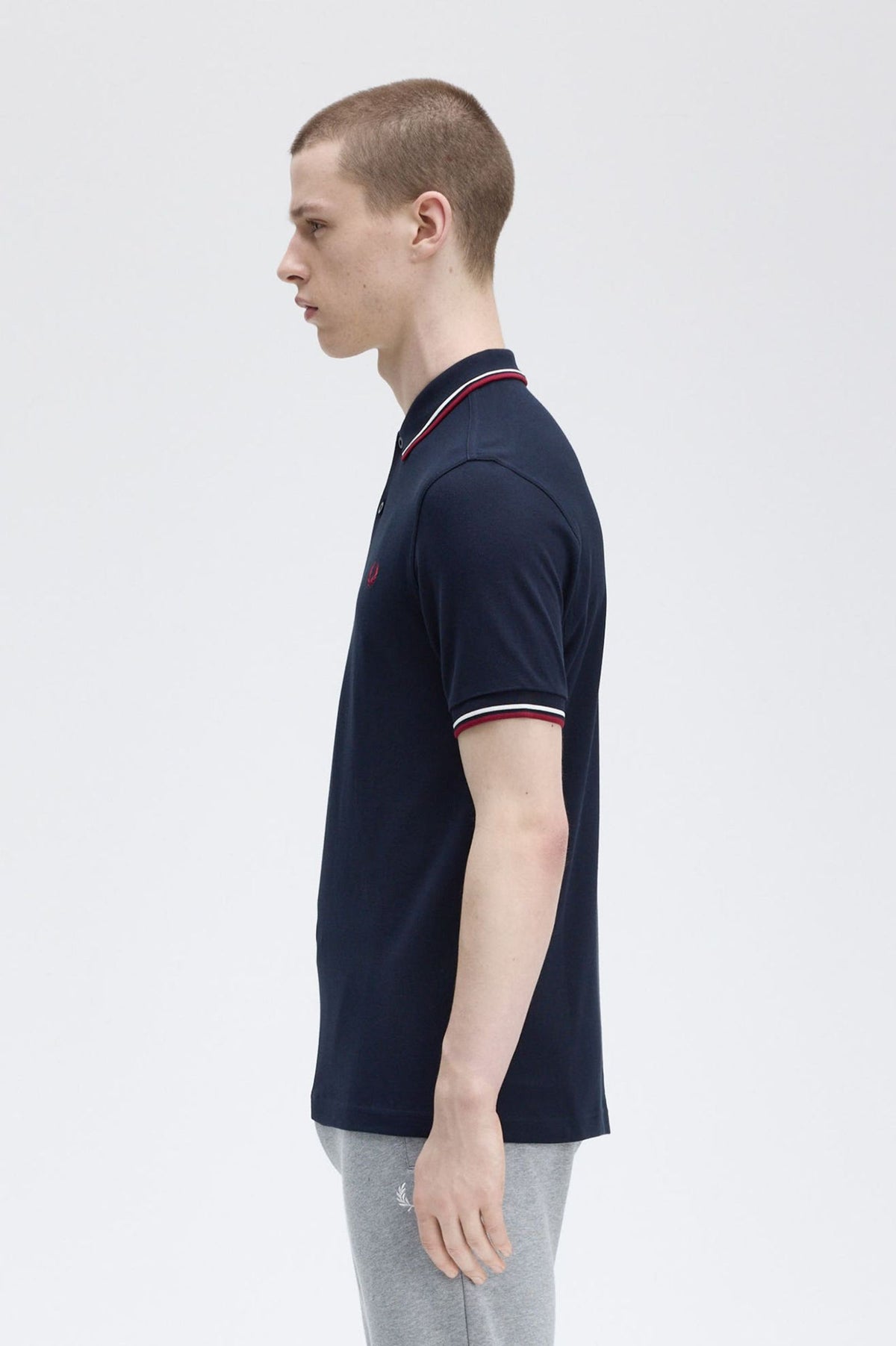 Fred Perry Twin Tipped M3600 Cotton piqué  - Navy / Snow White / Burnt Red