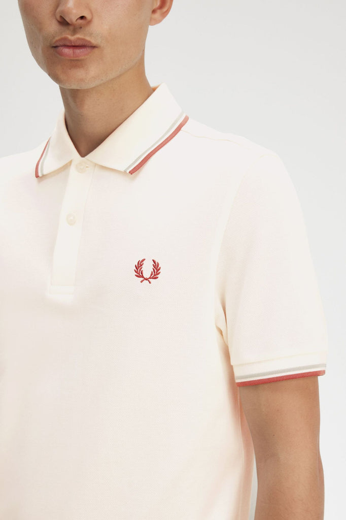 Fred Perry Twin Tipped polo - M3600 - ECRU/SILVBLUE-CNMN