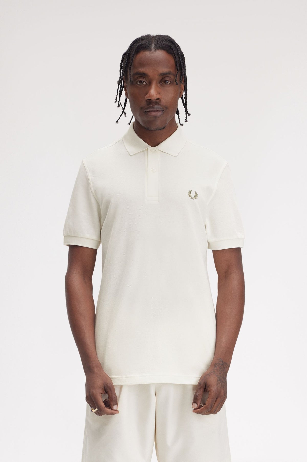 Fred Perry M6000 Polo shirt - Ecru / Olive Mint