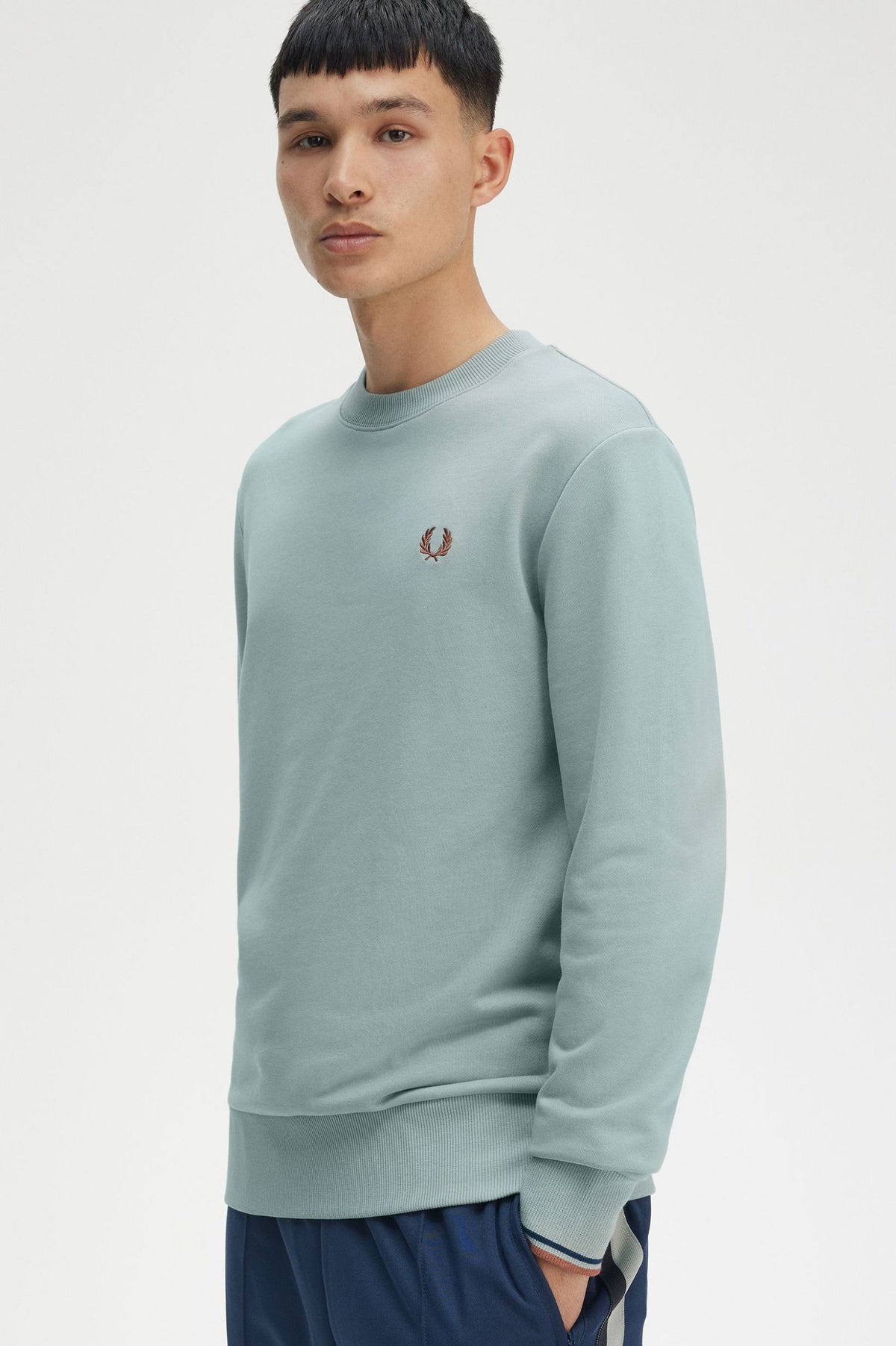 Fred Perry sweater - Crew Neck Sweatshirt - Silver Blue