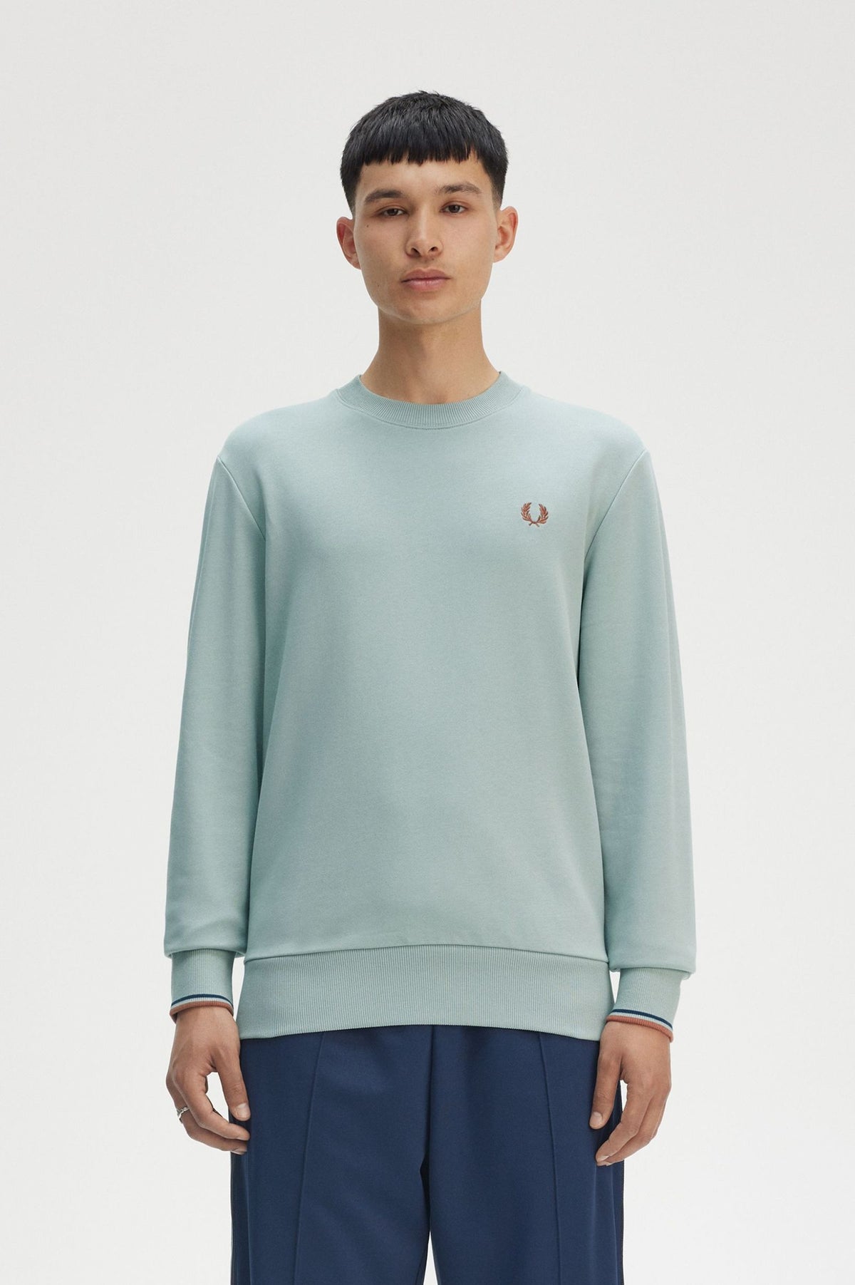 Fred Perry sweater - Crew Neck Sweatshirt - Silver Blue