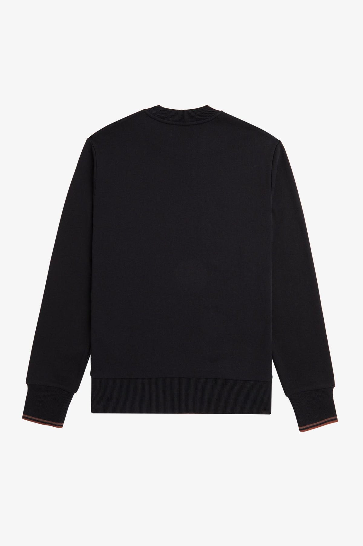 Fred Perry Sweater - Crew Neck Sweatshirt - Black / Whiskey Brown