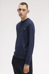 Fred Perry Sweatshirt - Dark Airforce / Light Ice / Bay Leaf