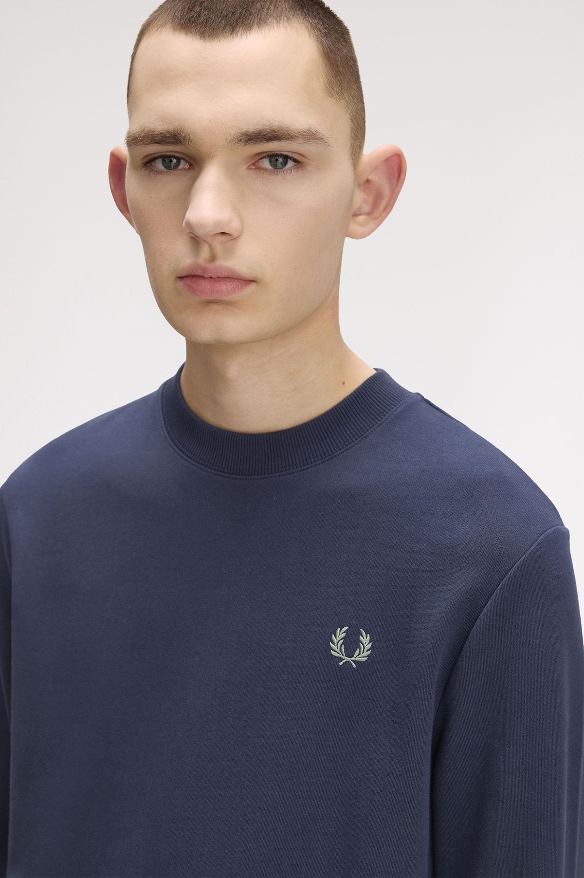 Fred Perry Sweatshirt - Dark Airforce / Light Ice / Bay Leaf