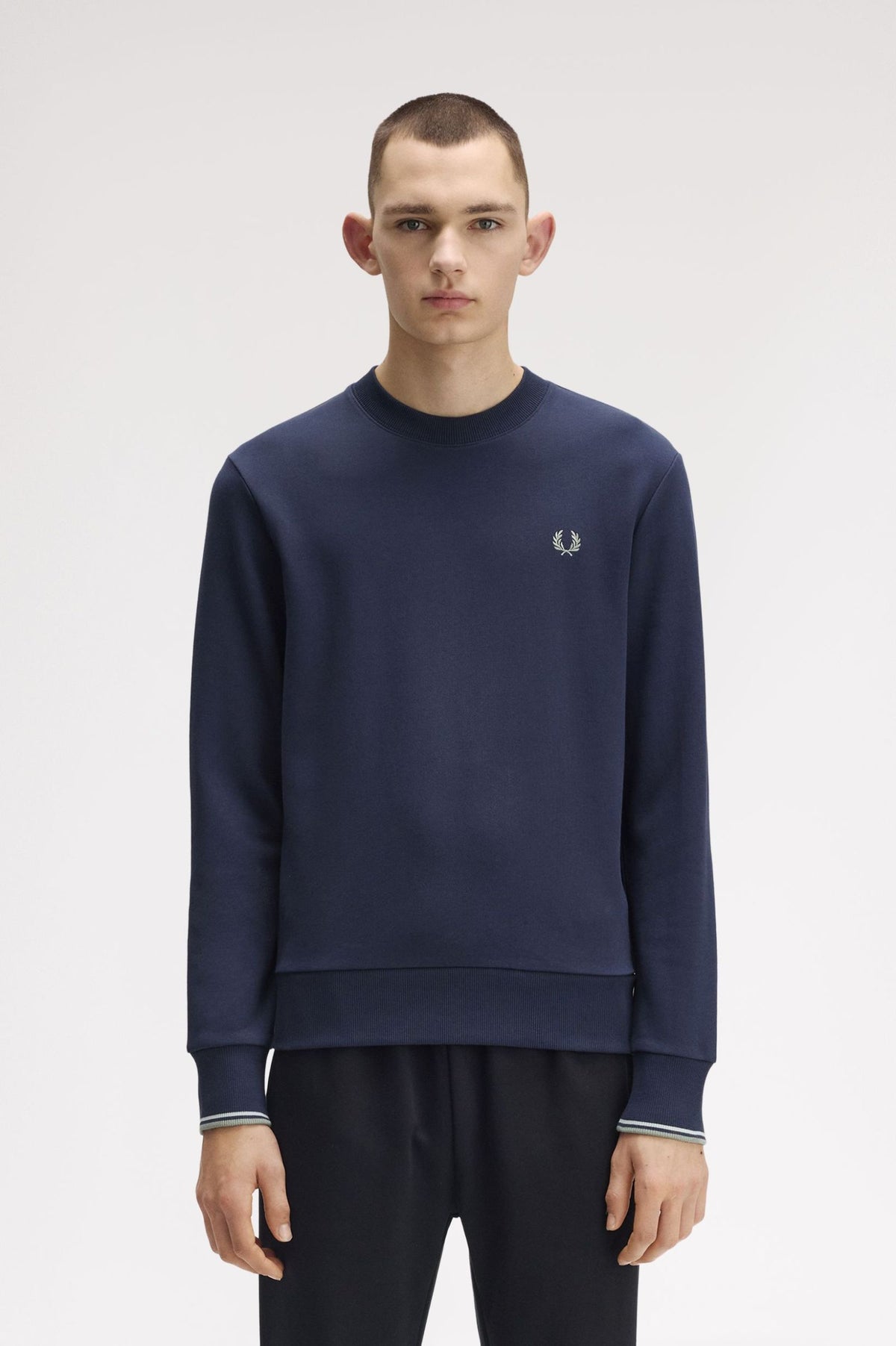 Fred Perry Sweatshirt - Dark Airforce / Light Ice / Bay Leaf