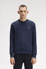 Fred Perry Sweatshirt - Dark Airforce / Light Ice / Bay Leaf