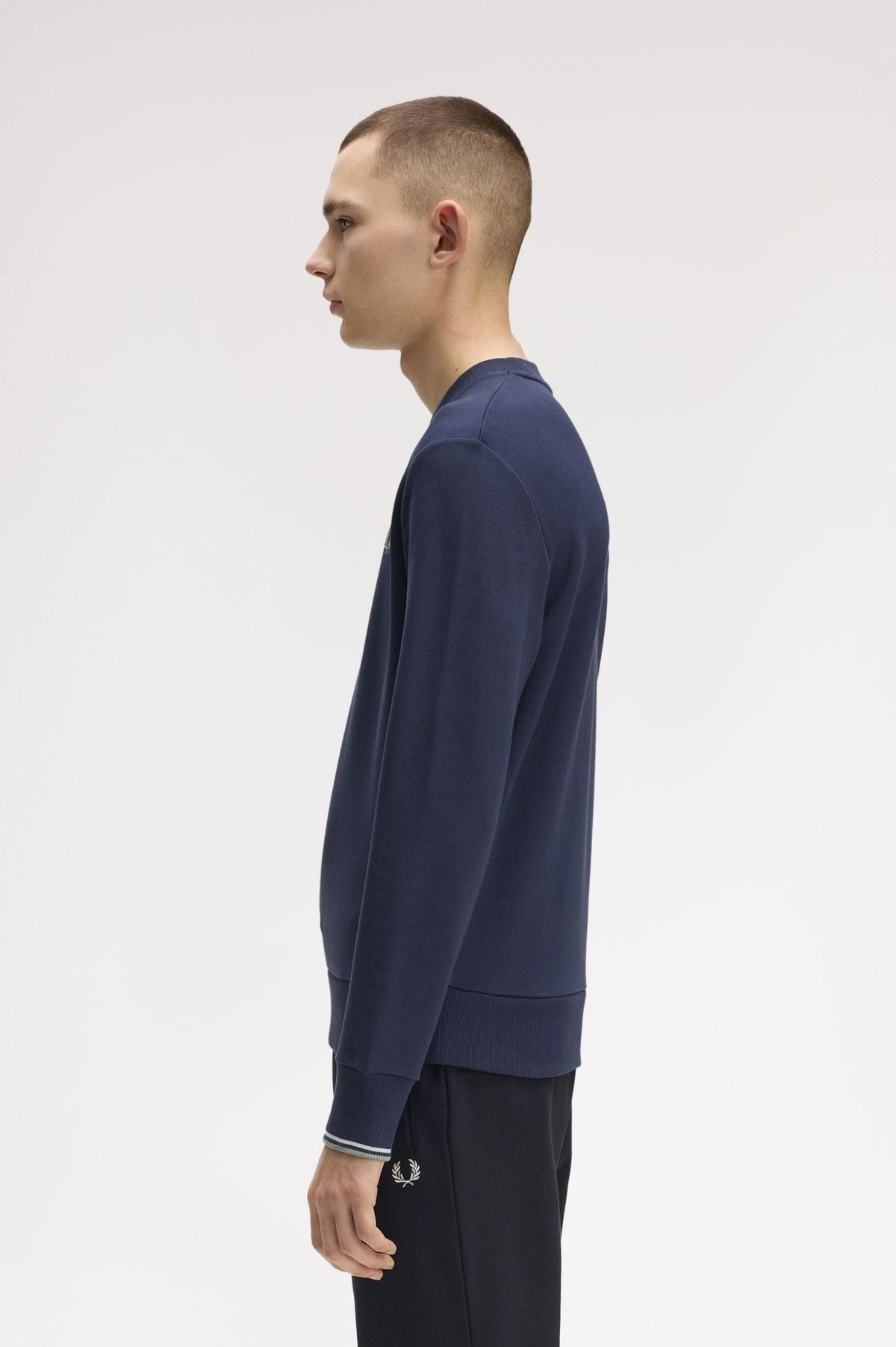 Fred Perry Sweatshirt - Dark Airforce / Light Ice / Bay Leaf