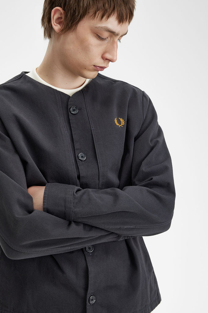 Fred Perry Collarless Overshirt - Anchorgrey