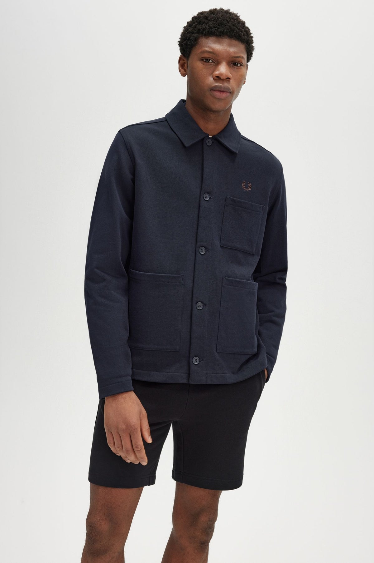 Fred Perry Twill Overshirt - Navy