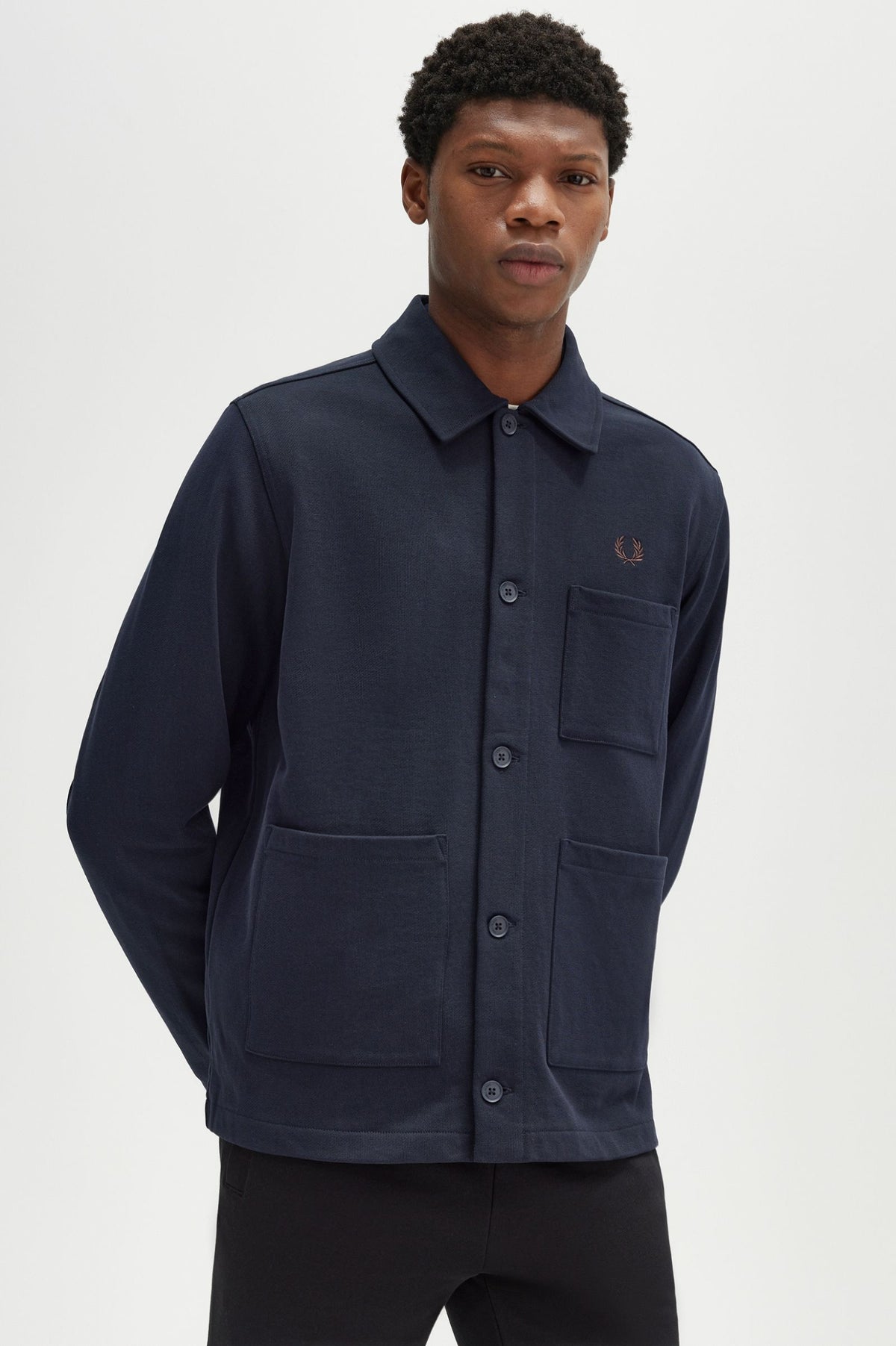 Fred Perry Twill Overshirt - Navy