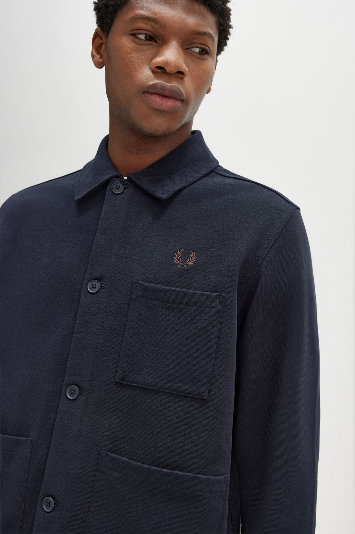 Fred Perry Twill Overshirt - Navy