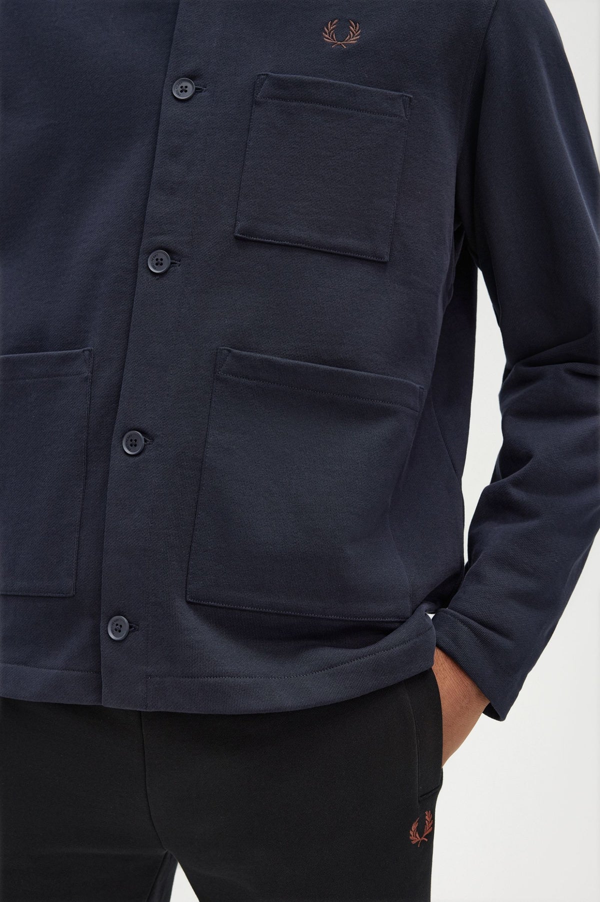 Fred Perry Twill Overshirt - Navy