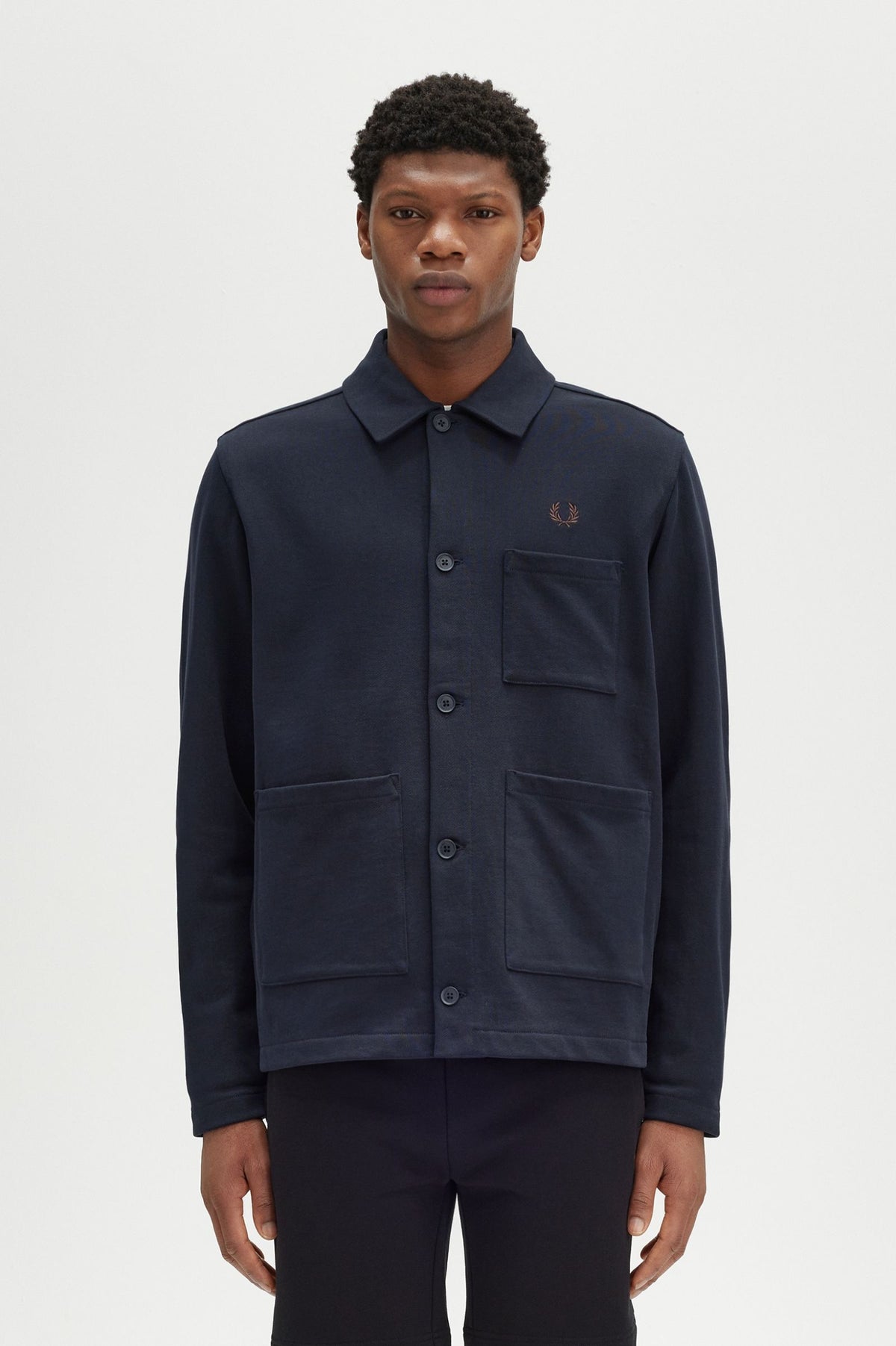 Fred Perry Twill Overshirt - Navy