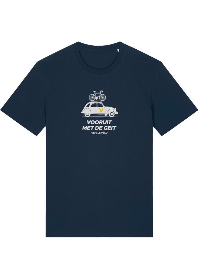 Vive le Vélo - Vooruit met de Geit T-Shirt -French Navy