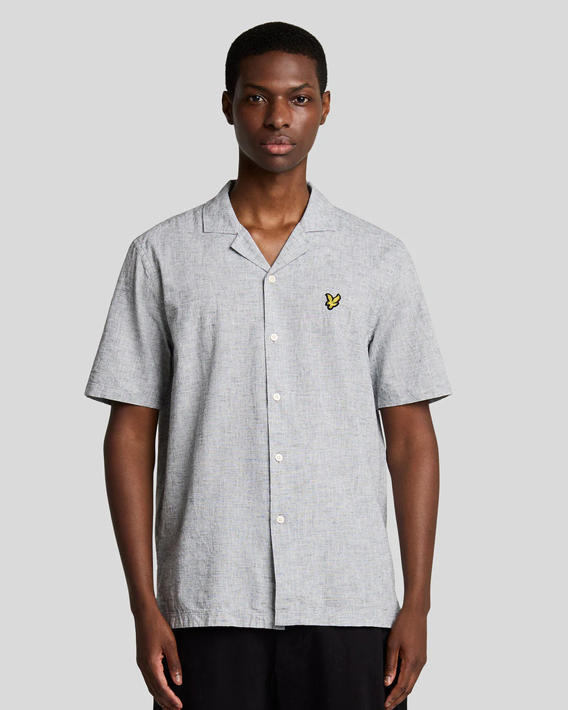 Lyle & Scott Linen Blend Oxford Shirt - Green Mercurial