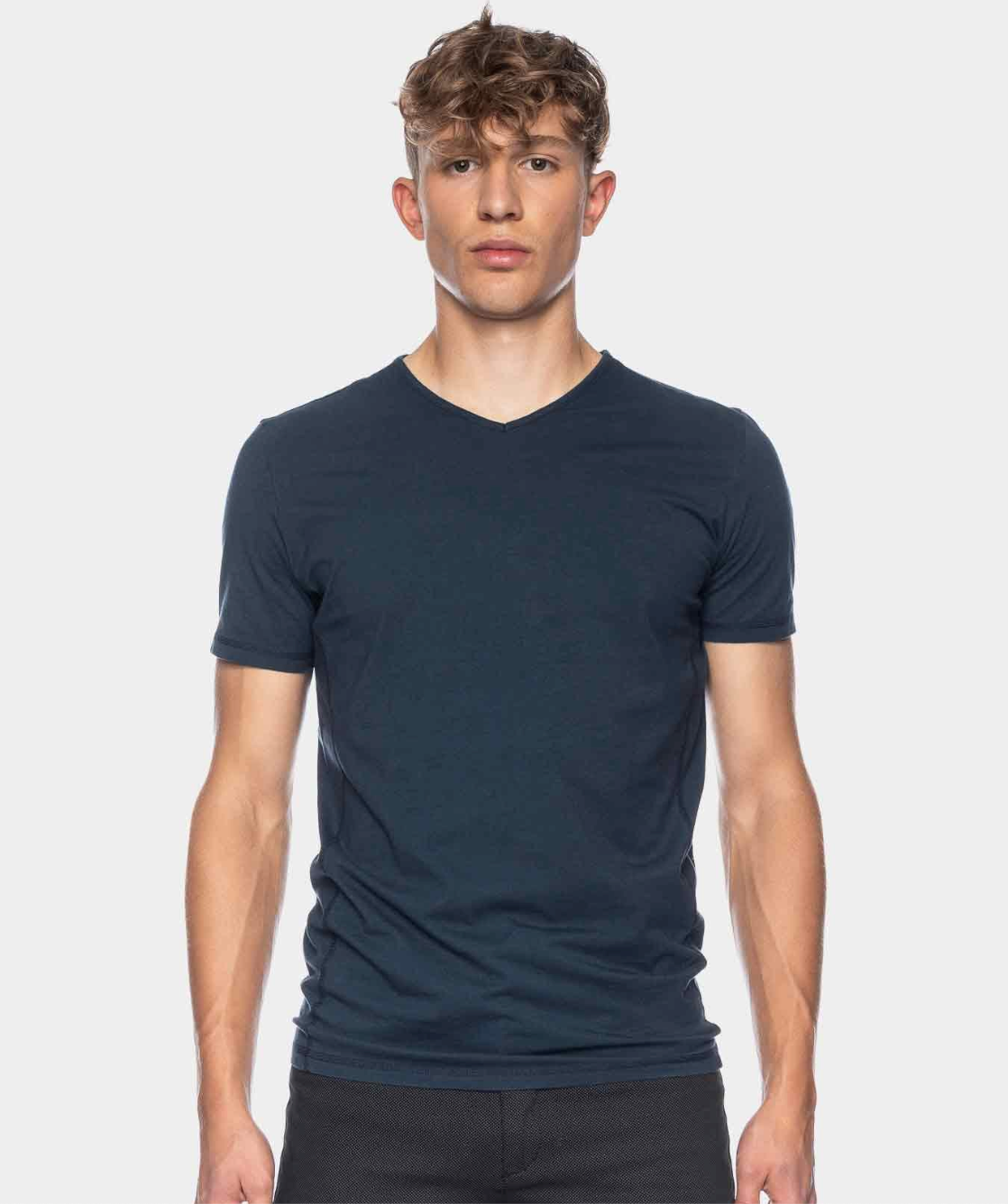 Ato T-shirt - Valerio V-neck GOTS OC Dark blue