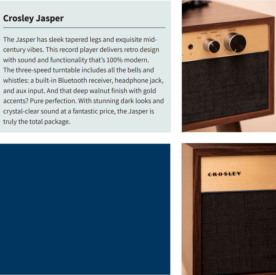 Crosley Jasper Platenspeler - Walnut