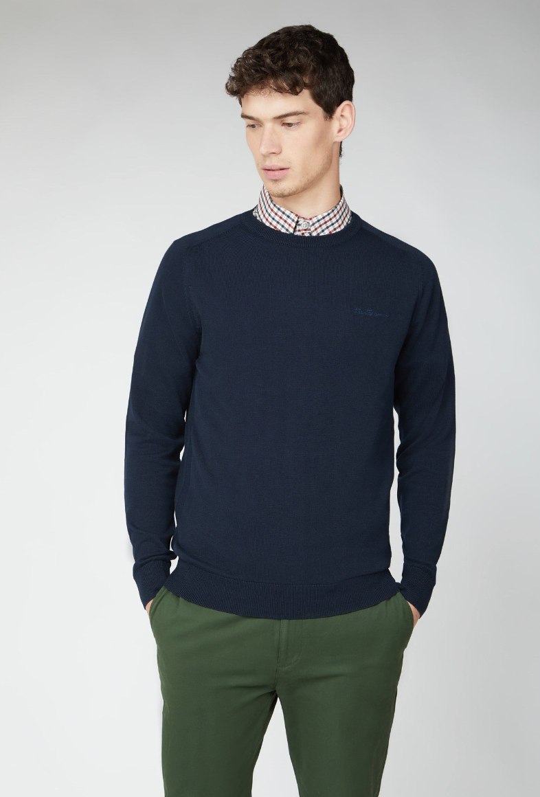 Ben Sherman Signature Knitted Crew Neck - Dark navy