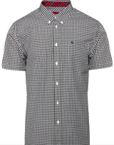 Merc Gingham Botton Down Terry Shirt - Black