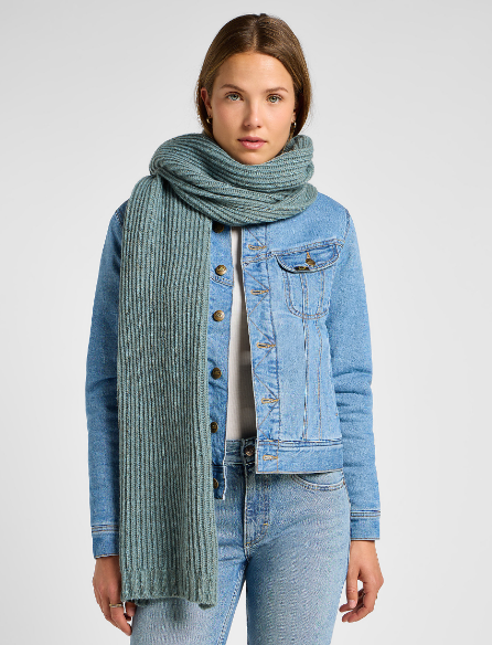 Lee Ribbed Knitted Scarf - Sage