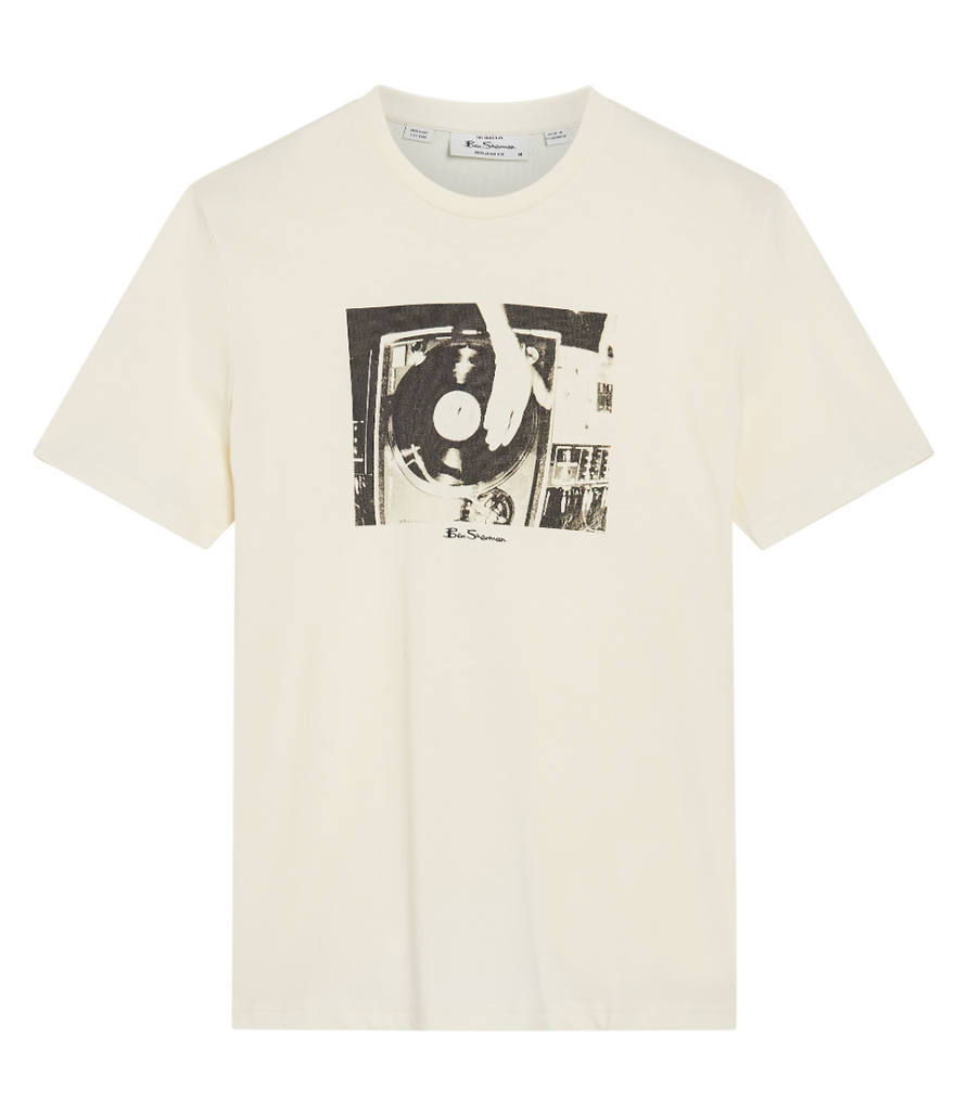 Ben Sherman T-shirt - Record scratch - Ivory