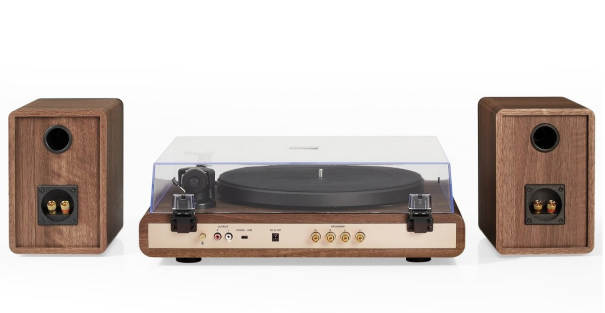 Crosley C65 Platenspeler - Walnut with golden details