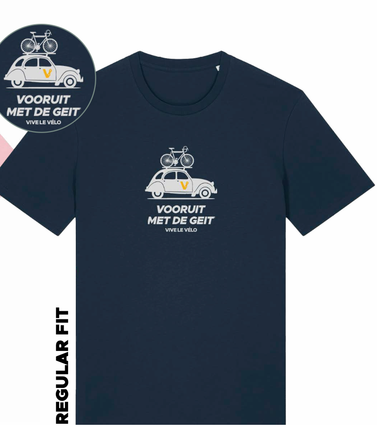 Vive le Vélo - Vooruit met de Geit T-Shirt -French Navy