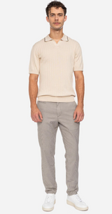 Ato Knitted polo - POLUS - Creme / Brown