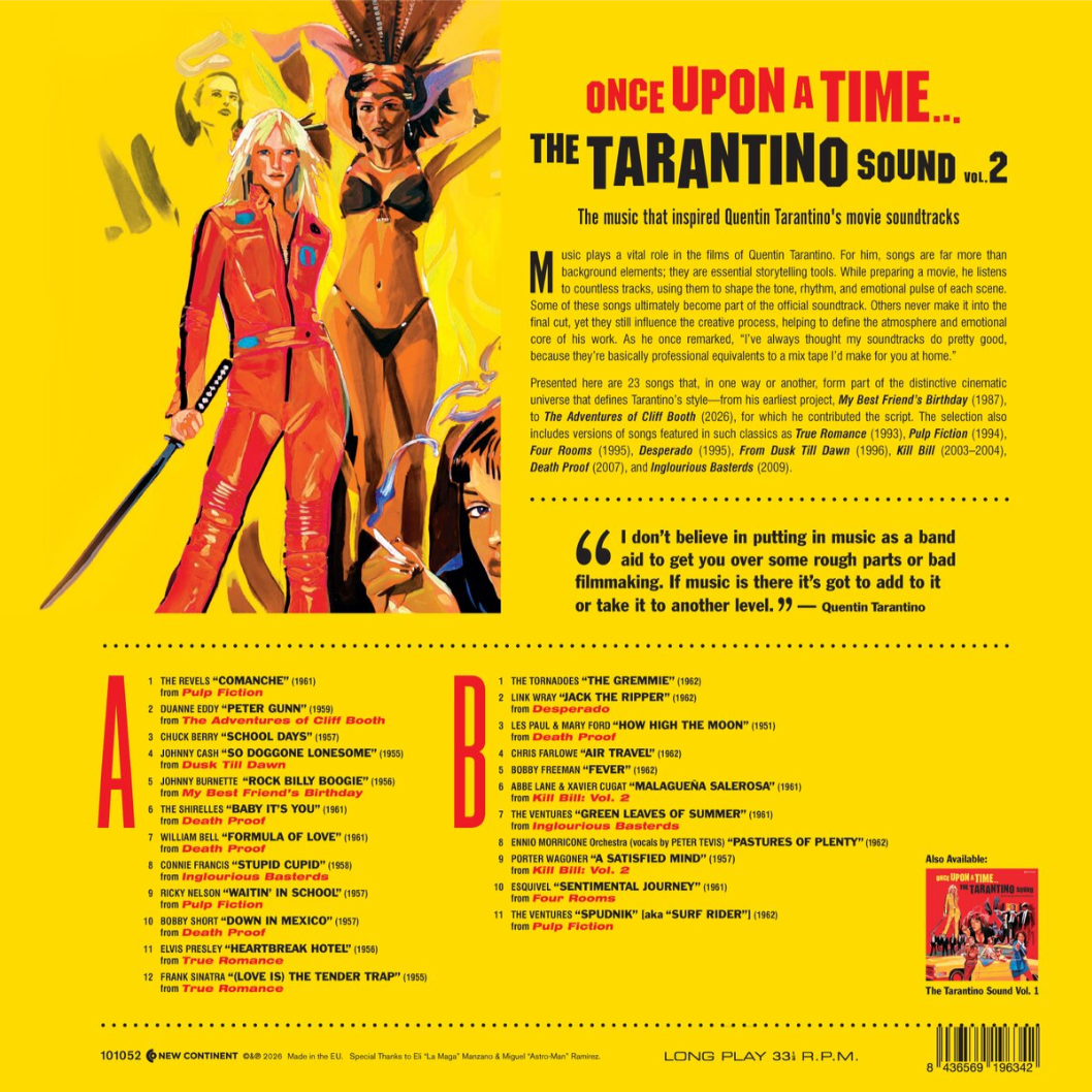 V/A - ONCE UPON A TIME THE TARANTINO SOUND VOL. 2 (limited yellow coloured vinyl LP)