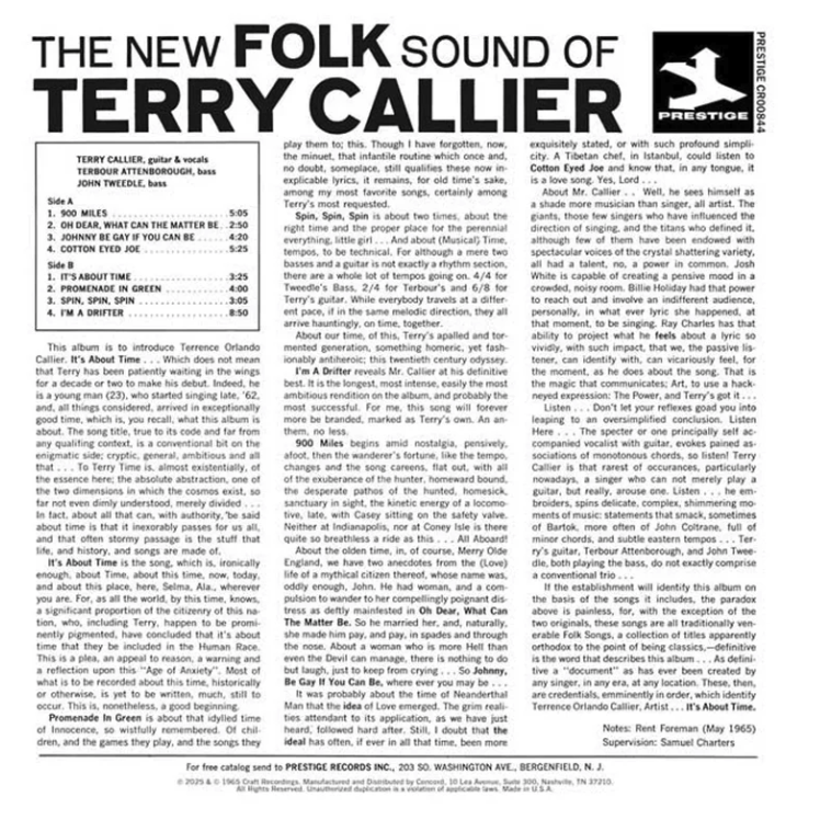 CALLIER, TERRY - THE NEW FOLK SOUND OF TERRY CALLIER
