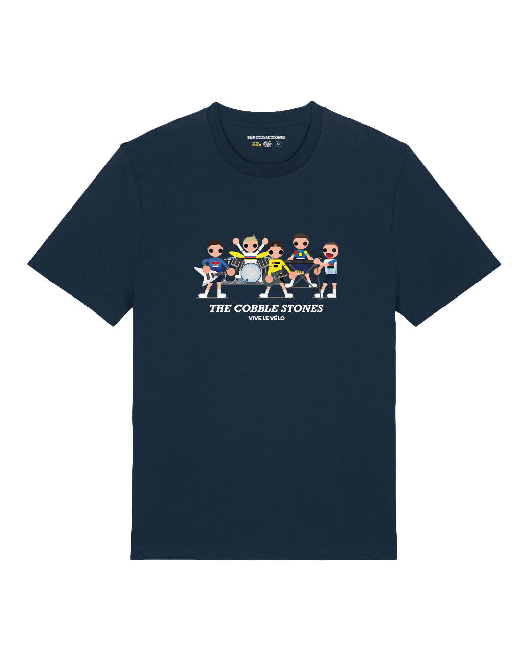 Vive Le Vélo T shirt - The Cobble Stones - Blue