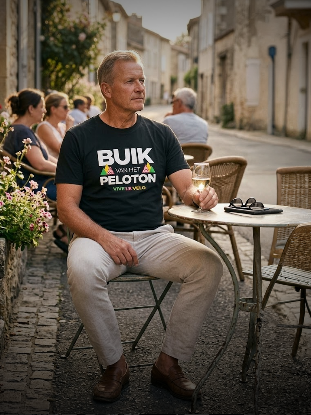 Vive Le Vélo T Shirt Buik Van Het Peloton - Black