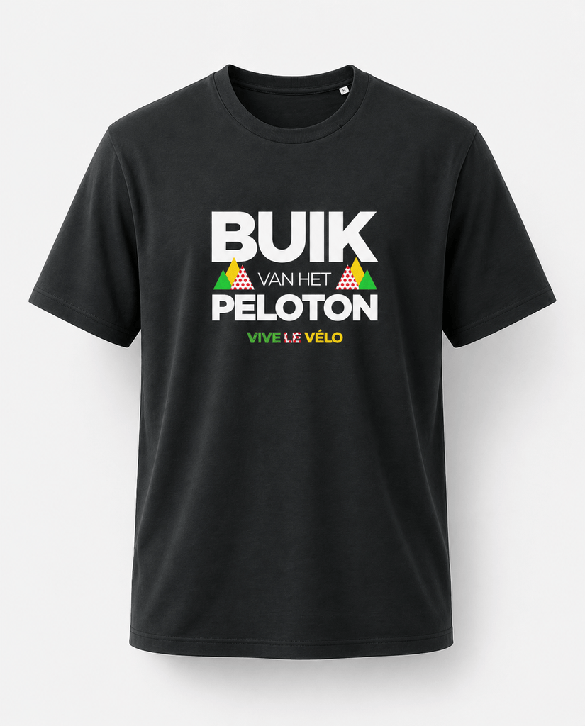 Vive Le Vélo T Shirt Buik Van Het Peloton - Black