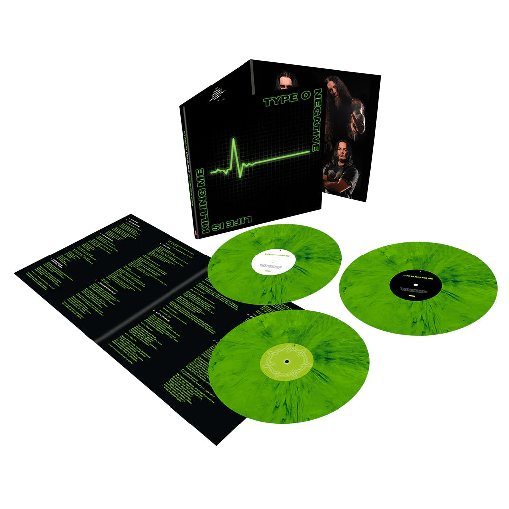 TYPE O NEGATIVE - LIFE IS KILLING ME (3LP set 20th Anniversary Green & Black Mixed Vinyl)