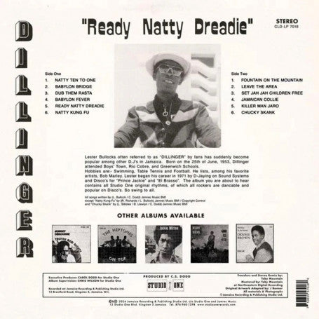 DILLINGER - READY NATTY DREADIE (Yellow coloured Vinyl)