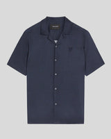 LYLE & SCOTT Geo Motif Printed Revere Shirt - Dark Navy
