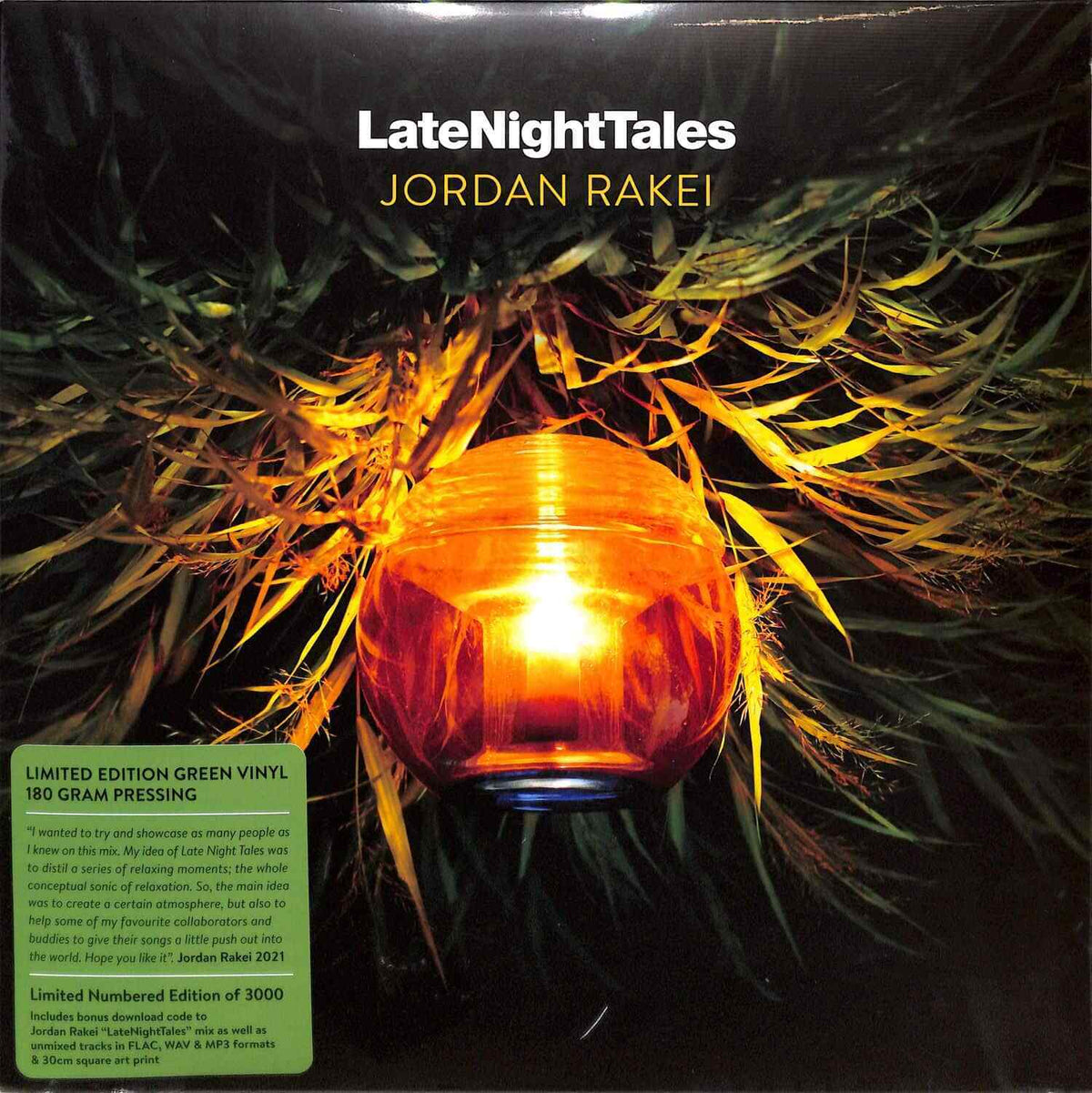 JORDAN RAKEI - LATE NIGHT TALES PRES. JORDAN RAKEI (Ltd green vinyl)