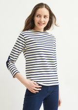 Saint James Guildo Boat Neck Striped Sailor Shirt - Ecru Marine