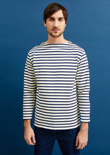 Saint James Guildo Boat Neck Striped Sailor Shirt - Ecru Marine