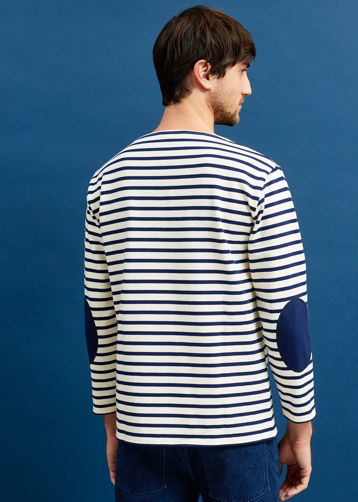 Saint James Guildo Boat Neck Striped Sailor Shirt - Ecru Marine
