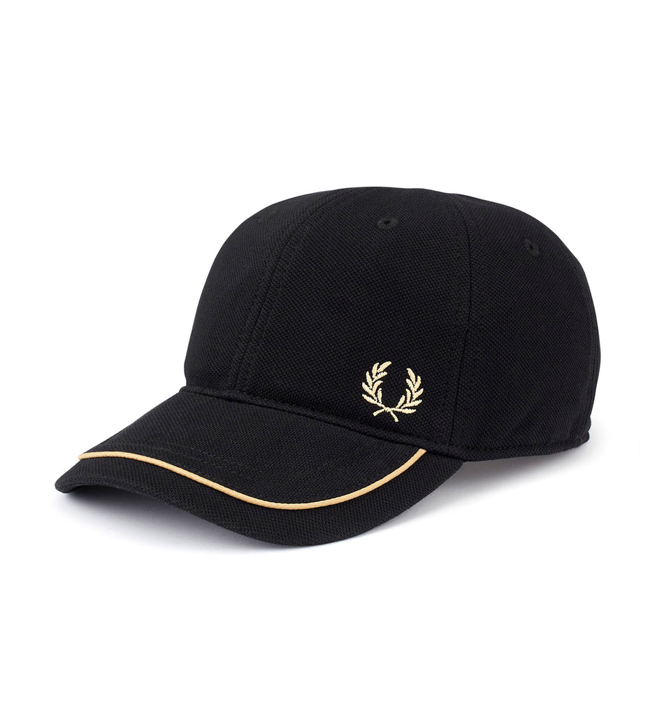 Fred Perry Blocked pique cap - Black/Champagne