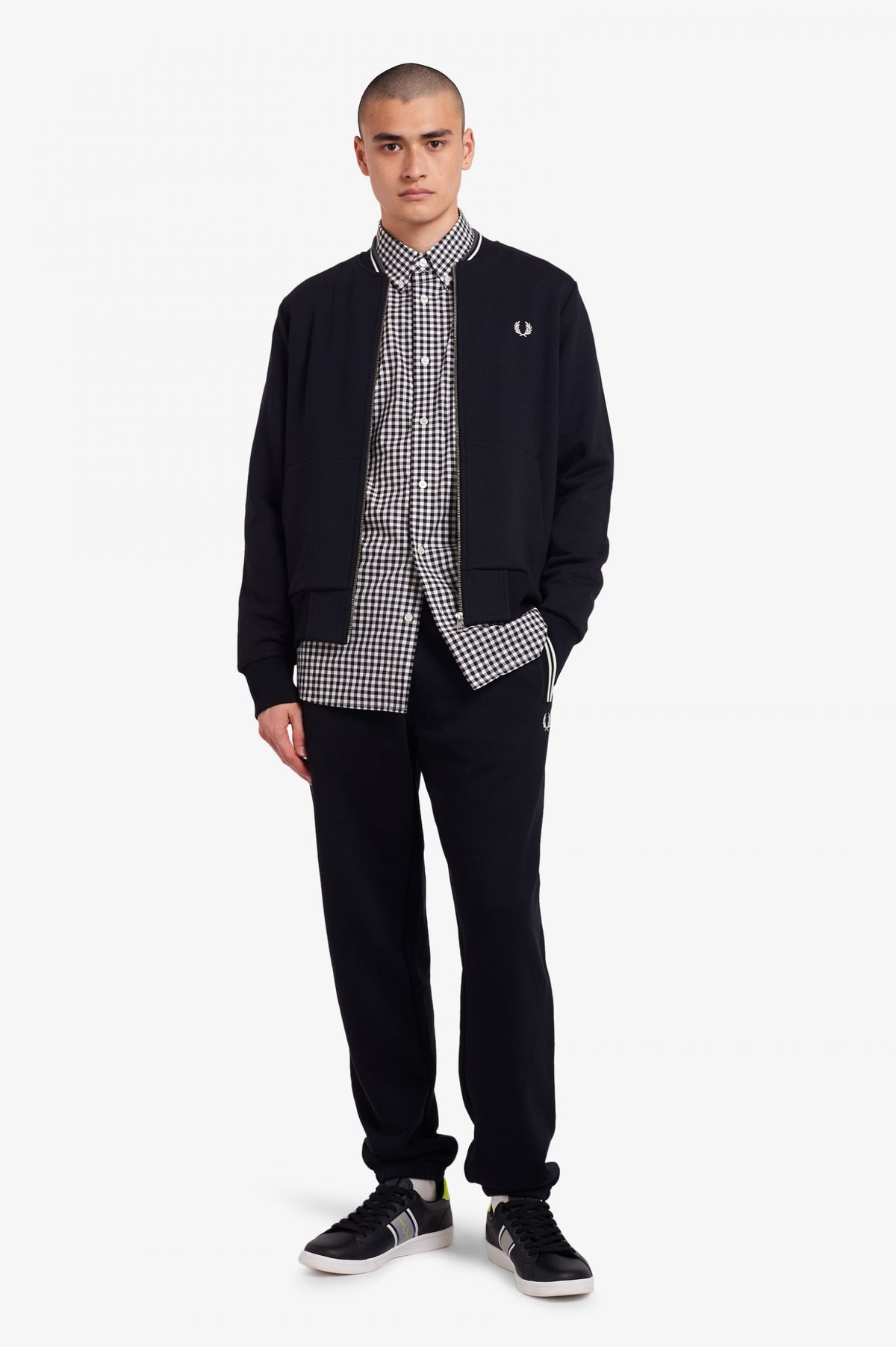 Fred Perry zip through sweater - Black