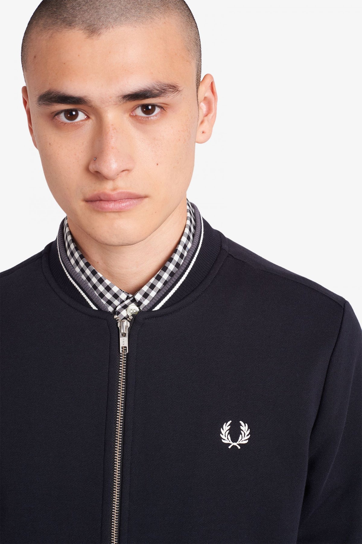 Fred Perry zip through sweater - Black